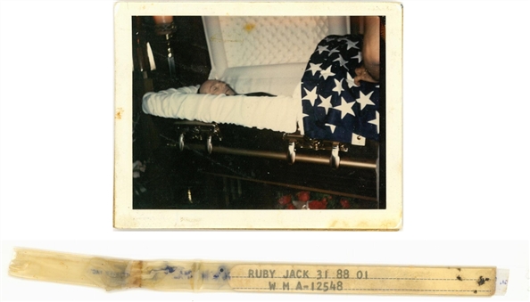 Lot of (2) Original Jack Ruby Hospital Bracelet & Photo in Coffin